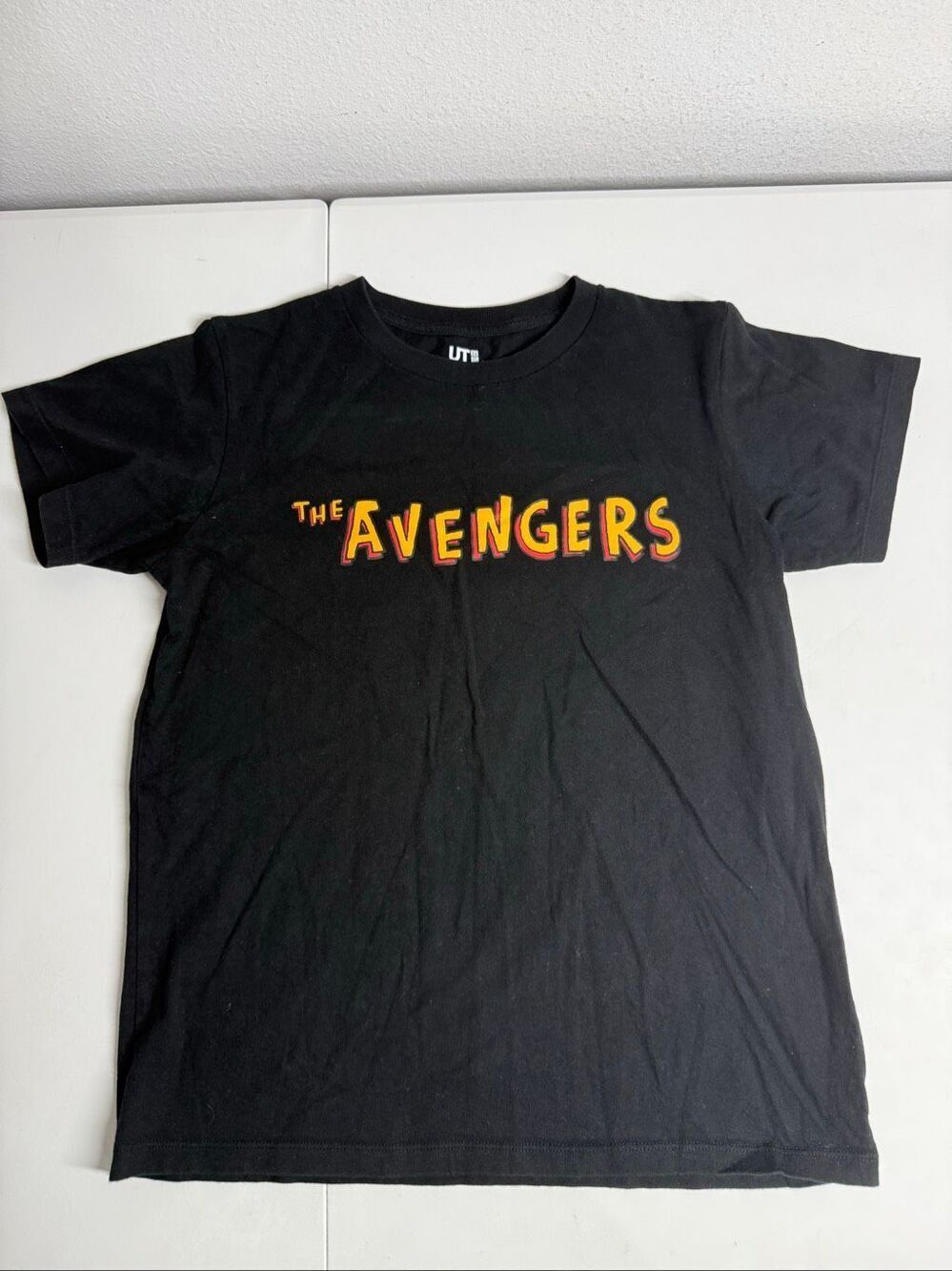 Marvel Avengers UT Uniqlo X Jason Polan. Black Graphic T Shirt Youth Kids Sz 13